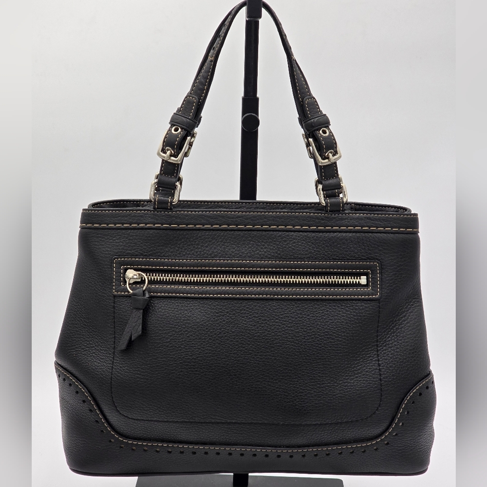 🌻VINTAGE!🌻Coach Y2K Hampton Luxury Tassel Satchel + Shoulder Chain Strap,Black - Picture 4 of 16